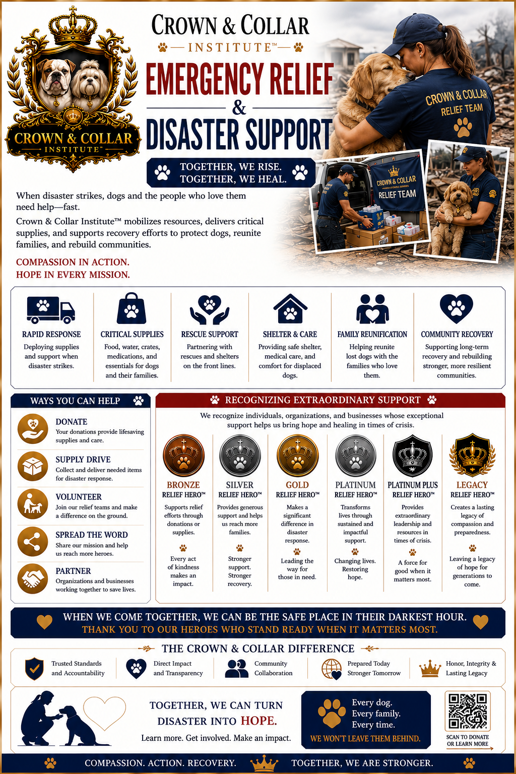 Crown & Collar Institute™ Emergency Relief & Disaster Support poster